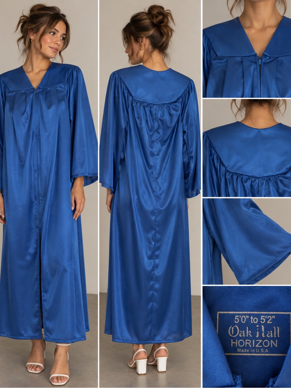 Women's Satin Graduation Robe in Royal Blue